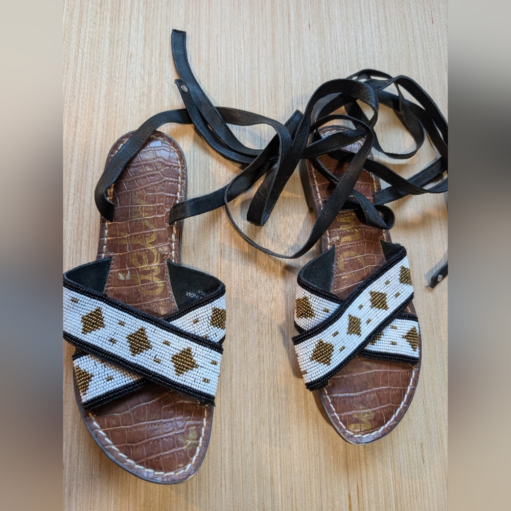 Sam Edelman Luisa Beaded Wrap Sandal Women's Size 6.5M